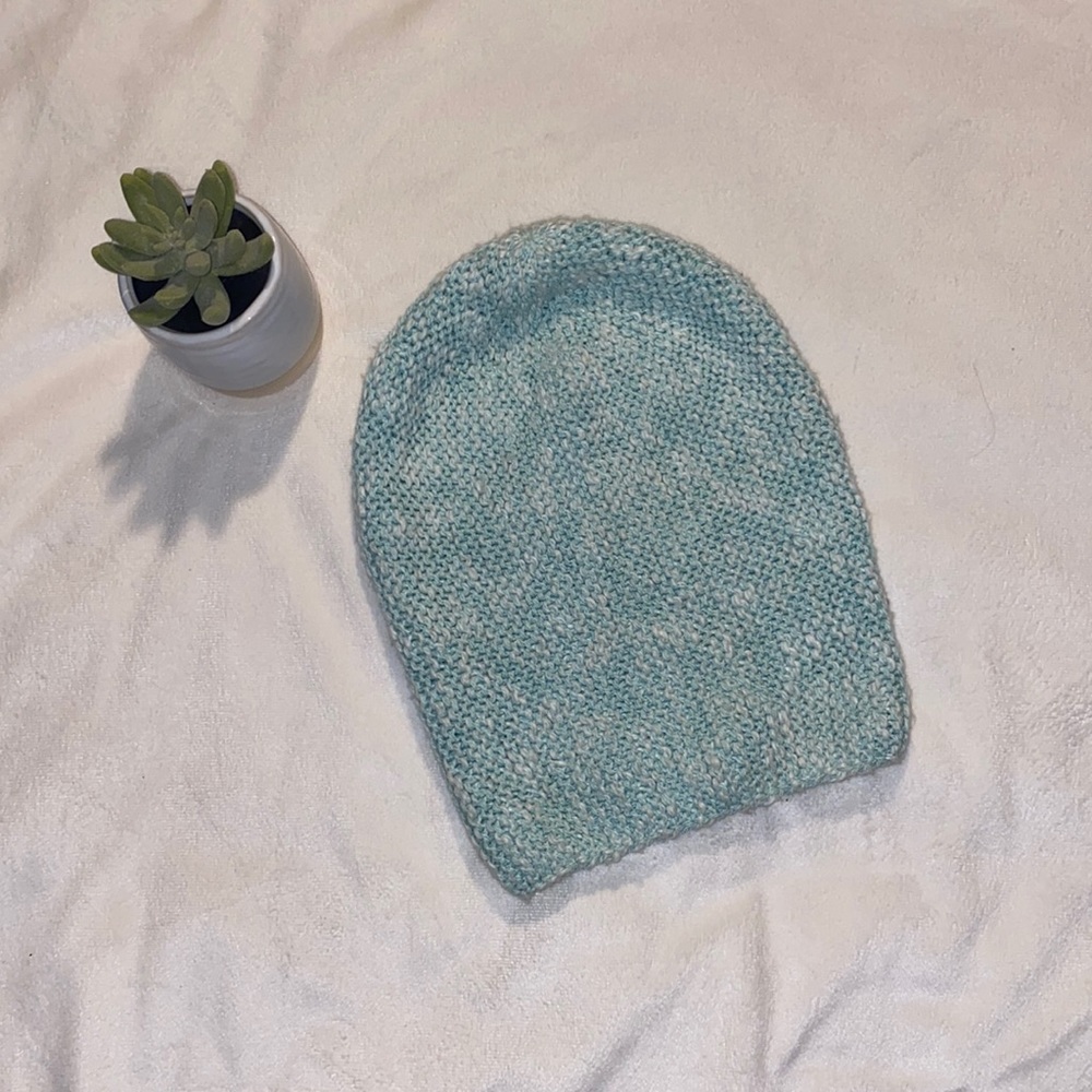 American Eagle Baby Blue Knit Slouched Beanie